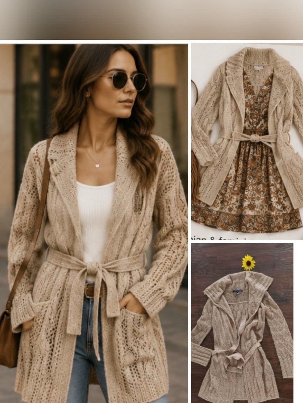 FRENCH CONNECTION MOHAR OPEN BELTED CARDIGAN ✨️